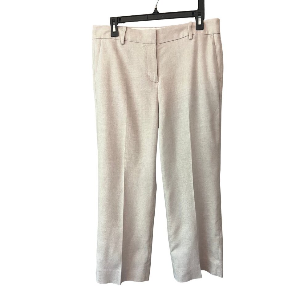 J.Crew Peyton Pant in Stretch Linen Beige Cropped Wide Leg Trousers‎ Size 10 - Picture 2 of 9